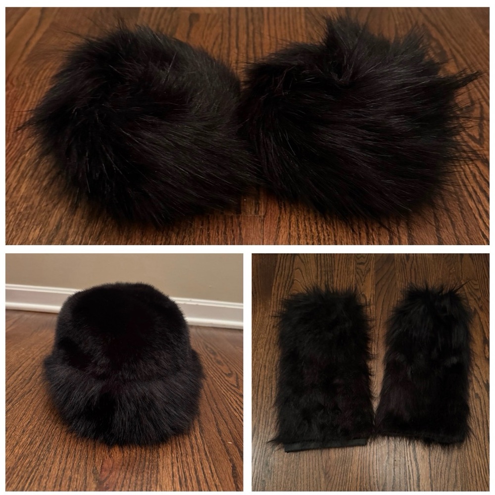 Fur Bundle - bucket hat, boot covers, wrist wraps